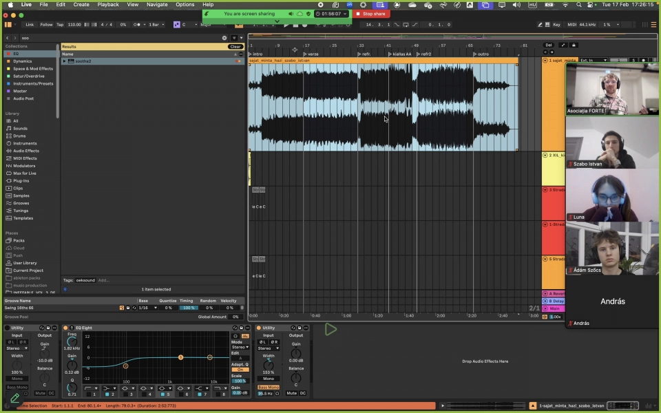 Óralátogatás – Producer tanfolyam
